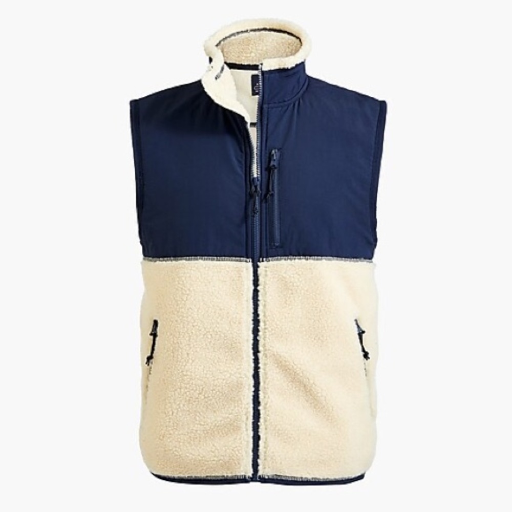 J.Crew Sherpa Vest Zip Jacket - S NWT